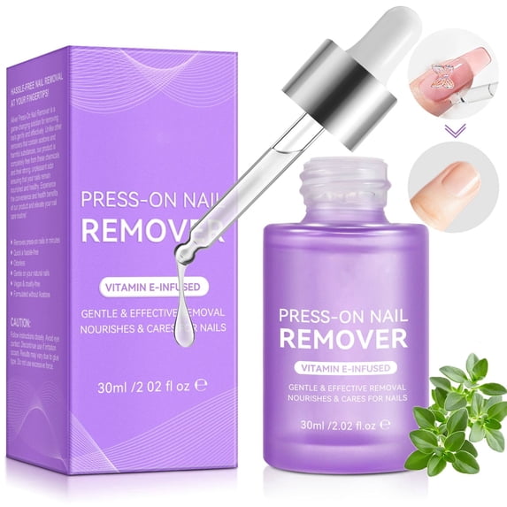 Press-On Nail Remover, Nourishes & Cares For Nails, Gently & effectively, 2.02 fl oz