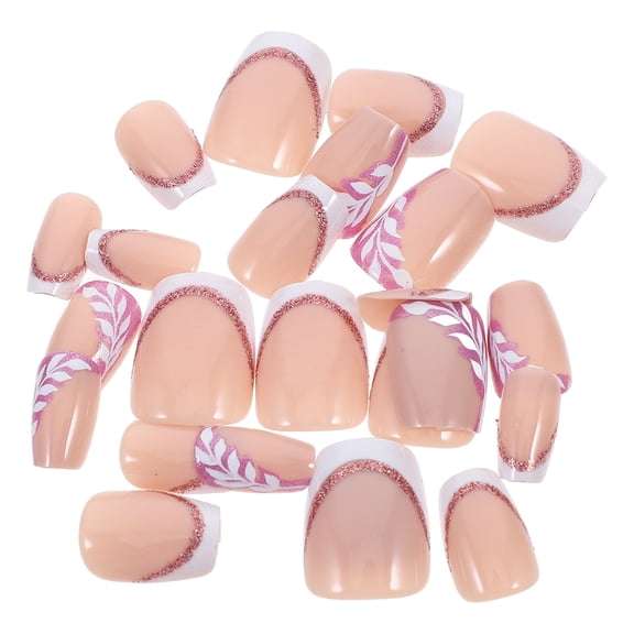 YEAHIBABY Press On Nails Cute Full Cover Nails Pink 24 Pieces for Women