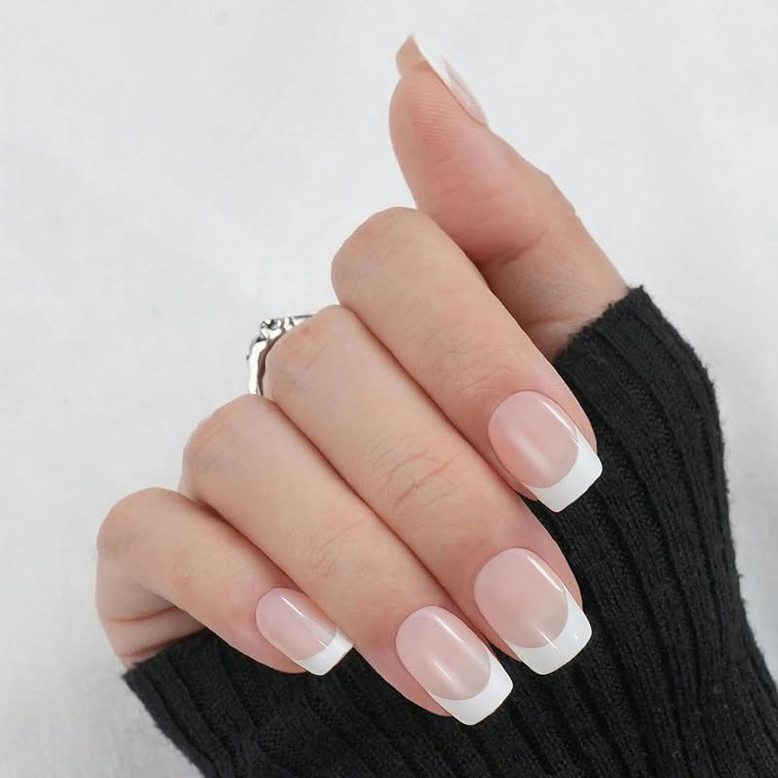 Press On Nails Short Jofay Fashion Acrylic Press On Nails Ombre, Square Glue On Nails with Nail