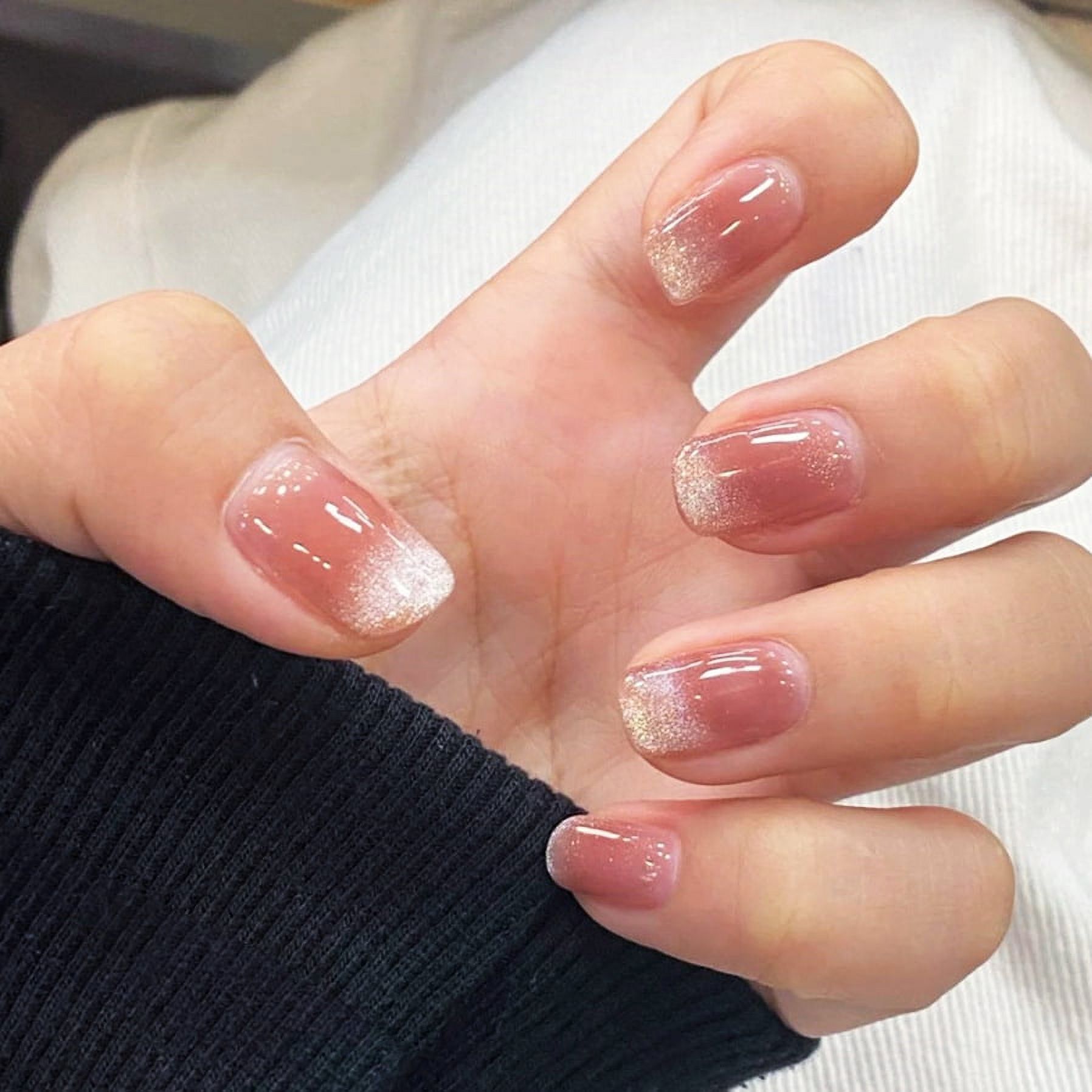 Press On Nails for women , Short false nails acrylic full coverage 24