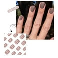 thumbnail image 1 of Press-On Short False Nails Kit 24pc, Reusable Artificial Nails with Glue & Nail File, 12 Sizes Acrylic Tips, 1 of 4