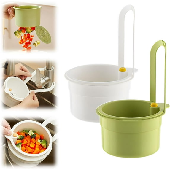 Press to Open the Waste Basket, 2025 New Self-Cleaning Kitchen Sink Food Waste Catcher Faucet Hanging, Sink Strainer Basket for Home Kitchen Garbage Leftovers