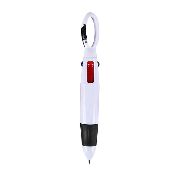 Press Pen, Dienrx 4-Color Carabiner Pen, Clip-on Plastic Retractable Pen for Office & Travel