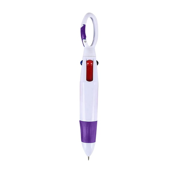 Press Pen, Dienrx 4-Color Carabiner Pen, Clip-on Plastic Retractable Pen for Office & Travel