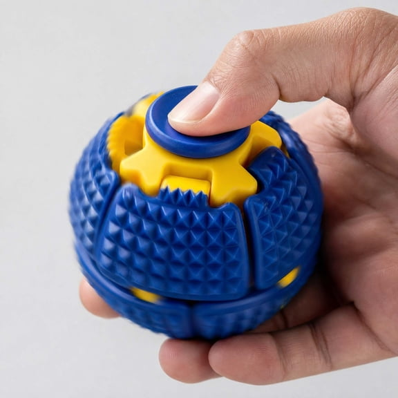 Press to Spin Fidget Spinner Helix Core Rotating Stress Ball, Push Transformable Fidget Ball for Boys Girls Adults, Office Desk Sensory Fidget Toy for Birthday Christmas Party Gift