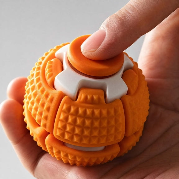 Press to Spin Fidget Spinner Helix Core Rotating Stress Ball, Push Transformable Fidget Ball for Boys Girls Adults, Office Desk Sensory Fidget Toy for Birthday Christmas Party Gift