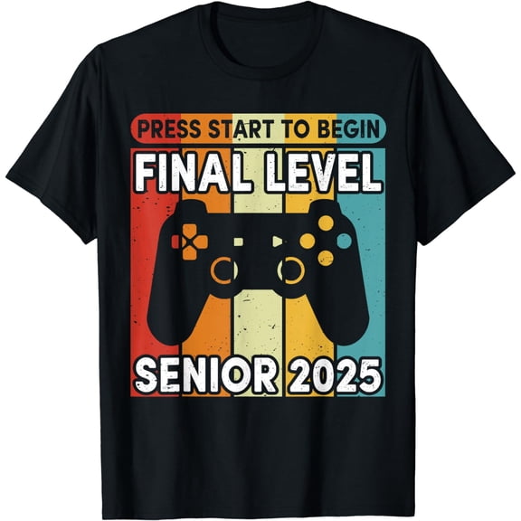 Press Start To Begin Final Level Senior 2025 Graduation 2025 T-Shirt