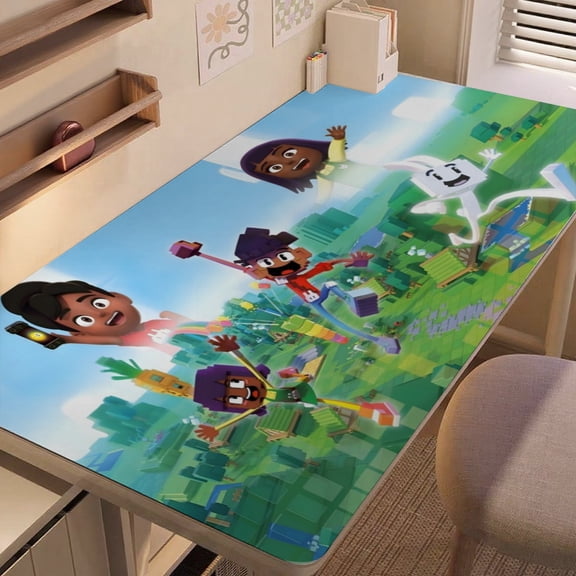 Press Start-themed extra-large Non-Slip Base leather Desk Table mat—versatile for computer desks, dining tables, and more.12"x24"(30X60cm）