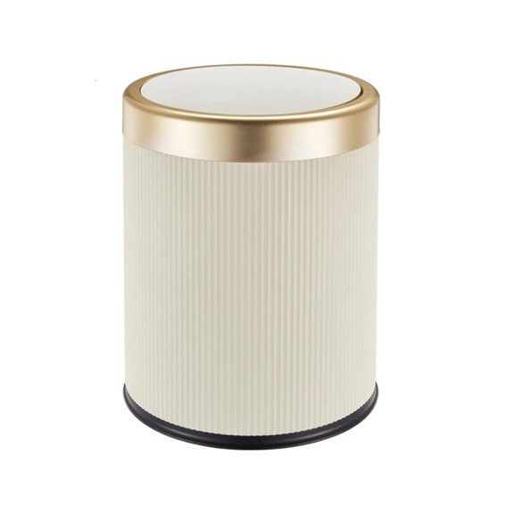 Press Trash Can Garbage Container with Flips Lid Easy Cleaning for Kitchen Room