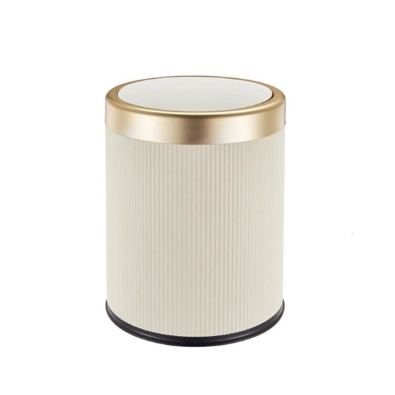 Press Trash Can Garbage Container with Flips Lid Easy Cleaning for Kitchen Room