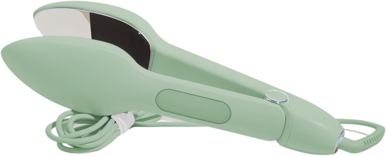 Press Travel Steam Iron - Handheld Iron With Optional Steam Feature - No Ironing Board Required - Easy to Use w/ 6 Fabric Settings - Removes Wrinkles - User Manual Included - Green
