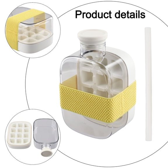 Press Type Ice Cube Maker 500Ml Ice Creation Tool With Straw And Strap