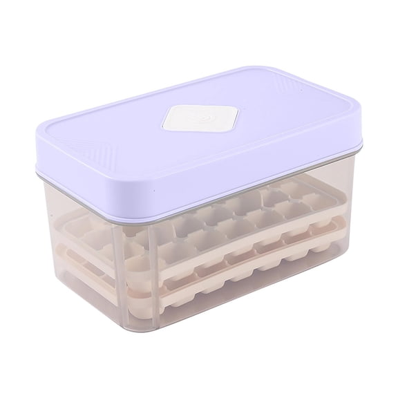 Press Type Ice Tray, 56,ube Square Ice Making Box with One,ress Release & Snap,eal Lid, Space,aving 7.68 x 4.72 x 4.13 in Plastic Freezer Mold for Cocktails, Water Bottles & Daily Drinks