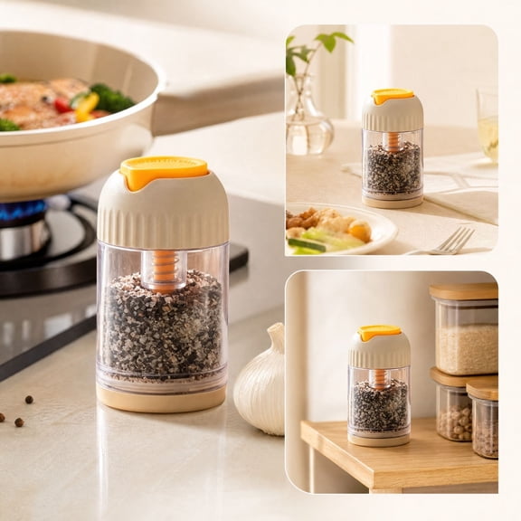 Press Type Measuring Spice Bottle Quantitative Seasoning Dispenser Airtight Seasoning Jar Powder Spice Shaker Container for Salt Msg Pepper Home Kitchen Cooking and Baking Use Plastic, Style B