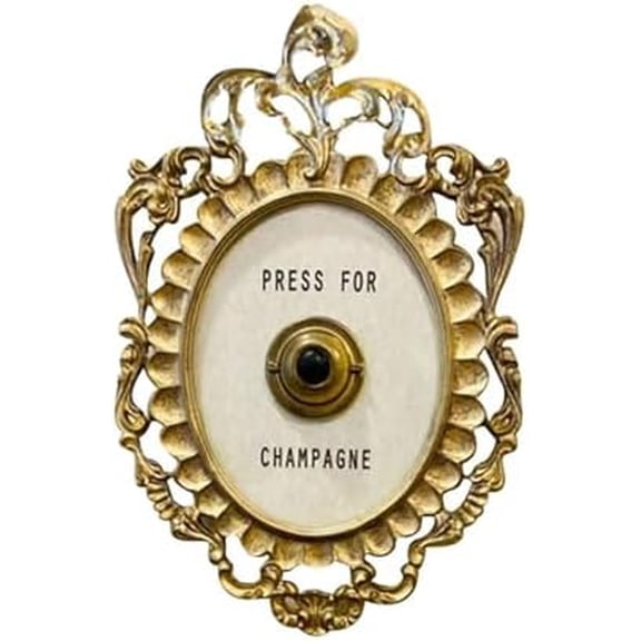 Press for Champagne Button - Door Ring Bell - Champagne Themed Decor, Wall Plaque Ornament Gift for Party, Christmas, Home, Bedroom, Hotel$$