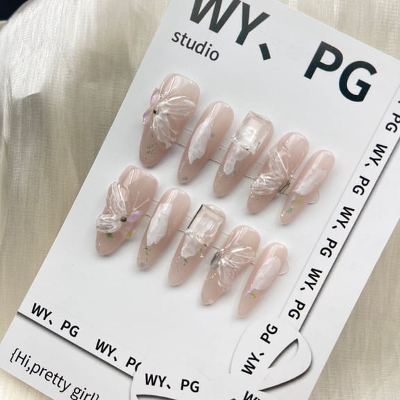 Press on nails fake Pure handmade real shot heavy industry spar butterfly retro baroque manicure hand-painted original wearing nail finished product wholesale