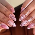 thumbnail image 1 of Press on Nails Almond Fake Nails with Designs Glitters Cats Eyes Glues on Nails Glossy False Nails Artificial Nails, 1 of 7