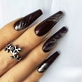 thumbnail image 1 of Press on Nails - Long Square Fake Nails with White French Tip, Acrylic Red Heart Design 24 pcs, 1 of 27