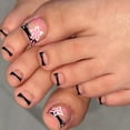thumbnail image 1 of Press on Toenails,Spring Summers Glues on Toe Nails,24pcs Reusable UVS Finish Fake Nails Acrylic False Nails for Womens, 1 of 7