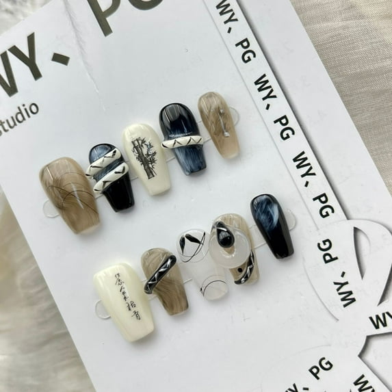 Press on nails fake Manicure pure handmade wear nail large diamond nail piece advanced customization