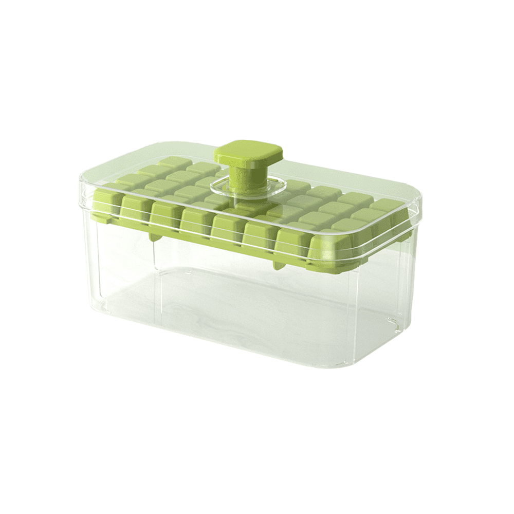 Press-type Silicone Ice Cube Tray Set (32-grid, with Ice Storage Box ...