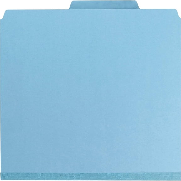 Pressboard Classification File Folder with SHIELD Fasteners, 2 Pocket Dividers, 2" Expansion, Letter Size, Blue, 10 per Box (14081)