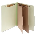 thumbnail image 1 of Pressboard Classification Folders, 3" Expansion, 2 Dividers, 6 Fasteners, Legal Size, Leaf Green Exterior, 10/Box, 1 of 1