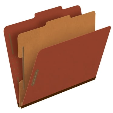 Pressboard Classification Folders, Letter size, Brick Red, 10/Box