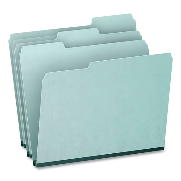 Pressboard Expanding File Folders, 1/3-Cut Tabs: Assorted, Letter Size, 1" Expansion, Blue, 25/Box | Bundle of 2 Boxes