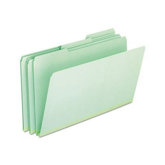 Pressboard Expanding File Folders 1/3-Cut Tabs, Legal Size, Green, 25/Box