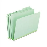 Pressboard Expanding File Folders 1/3-Cut Tabs, Letter Size, Green, 25/Box
