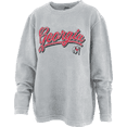 thumbnail image 1 of Pressbox NCAA Georgia "Harlow" Long-Sleeve Crewneck Oversized Corded Sweatshirt-Silver-medium, 1 of 1
