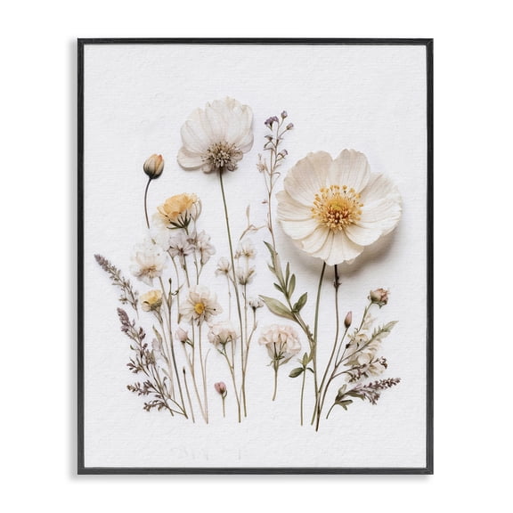 Pressed Bathroom Botanicals Black Framed Giclee Art, design by Lettered and Lined