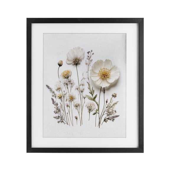 Stupell Industries Shabby Chic Pressed Bathroom Botanicals Black Framed Print Under Glass, 13 x 16, by Lettered and Lined