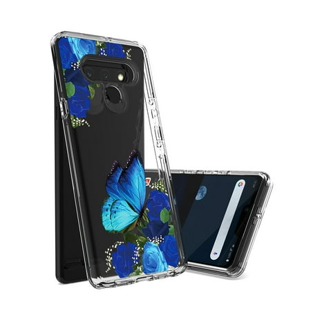 Pressed Dried Flower Design Phone Case For Lg Stylo 6 In Blue