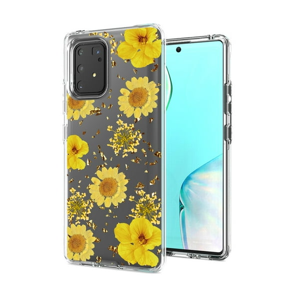 Pressed Dried Flower Design Phone Case For Reiko brand for Galaxy A91/s10 Lite/m80s In Yellow