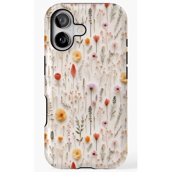 Pressed Dried Flowers Meadow Botanical Nature Art Phone Case for iPhone 17 16 15 14 13 12 11 Pro Max