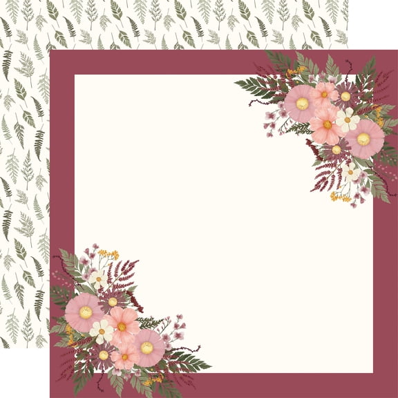 Pressed Floral Double-Sided Cardstock 12"x12"-Full Of Magic Floral Frame