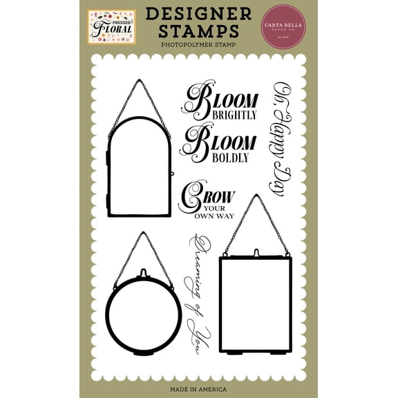 Pressed Floral Stamp Set-Hanging Frames And Phrases