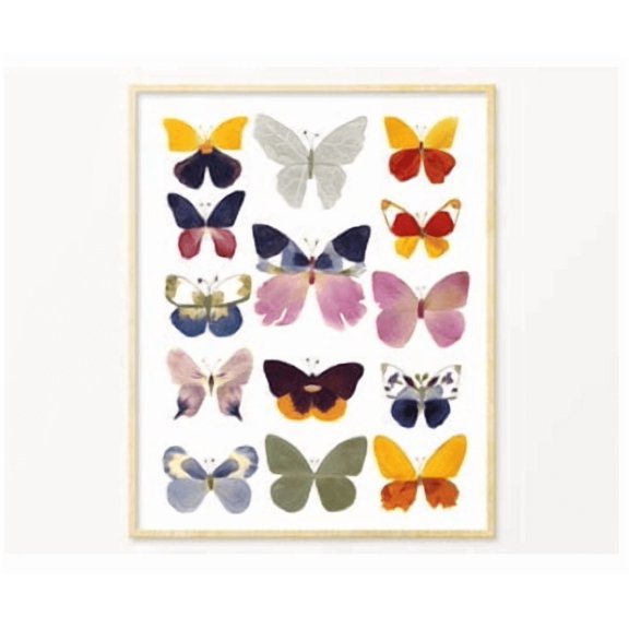 Pressed Flower Art Butterfly Poster Butterfly Home Decor Wall Art Butterflies Poster
