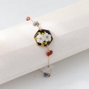 Pressed Flower Bracelet Daffodils Flower Bracelet, Personalized Handmade Jewelry, Real Wildflowers Bracelet Gold Adjustable Bracelet for Women, Gifts for Valentines Day, Birthday, Mothers Day