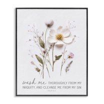 Pressed Flower Proverb Black Framed Giclee Art, design by Lettered and Lined