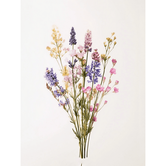 Pressed Flowers Bouquet Canvas Print/Wall Art,Suitable for Living Room,Bedroom,Bathroom,Office,and Dinning Room Decoration.