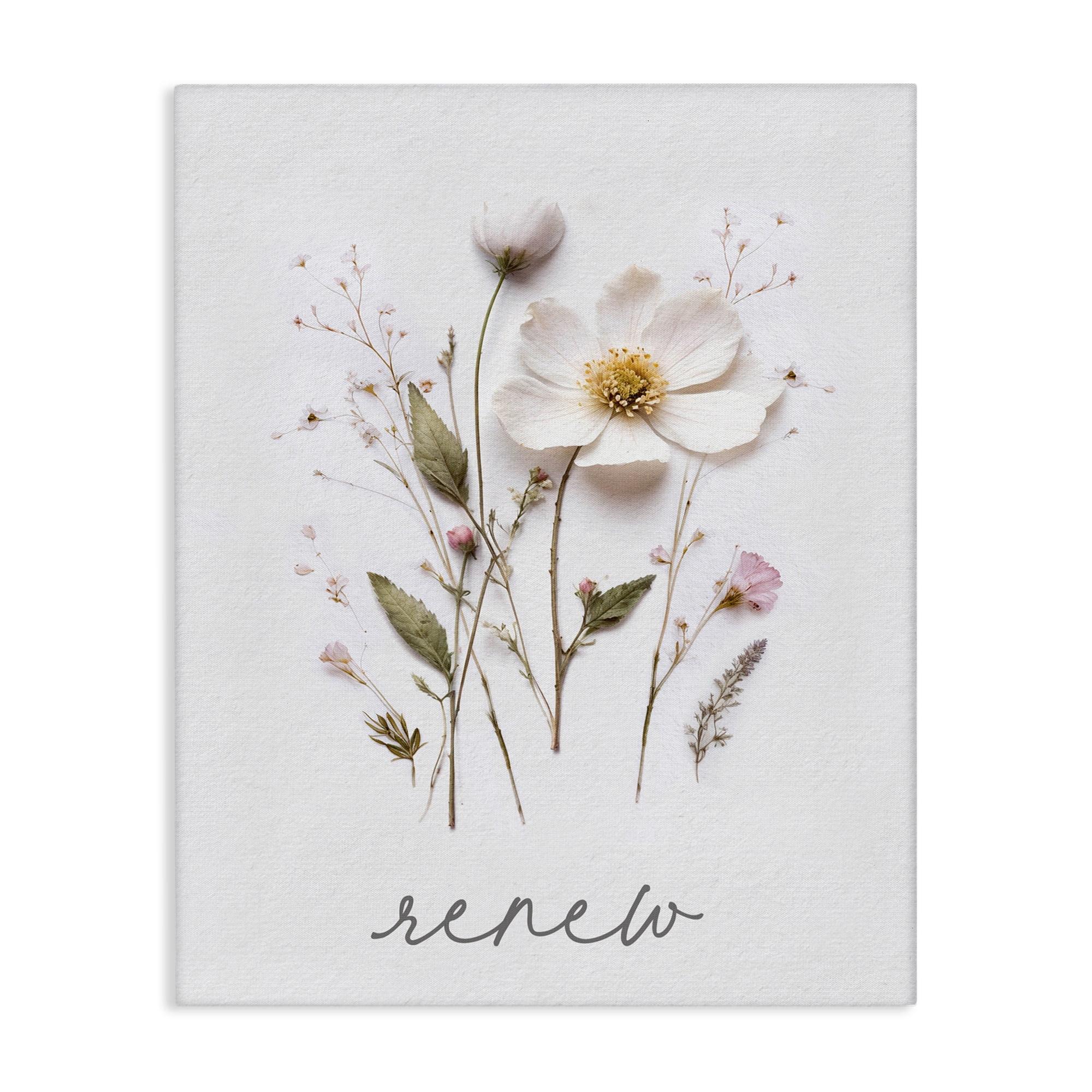 Pressed Flowers Renew Canvas Wall Art, design by Lettered and Lined