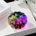 thumbnail image 1 of Pressed Glass Pumpkin Decorative Ornament with Realistic Texture - Thanksgiving Halloween Centerpiece for Home Office Desk(Multicolor), 1 of 6