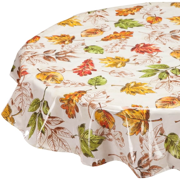 Pressed Leaves Oilcloth Tablecloth