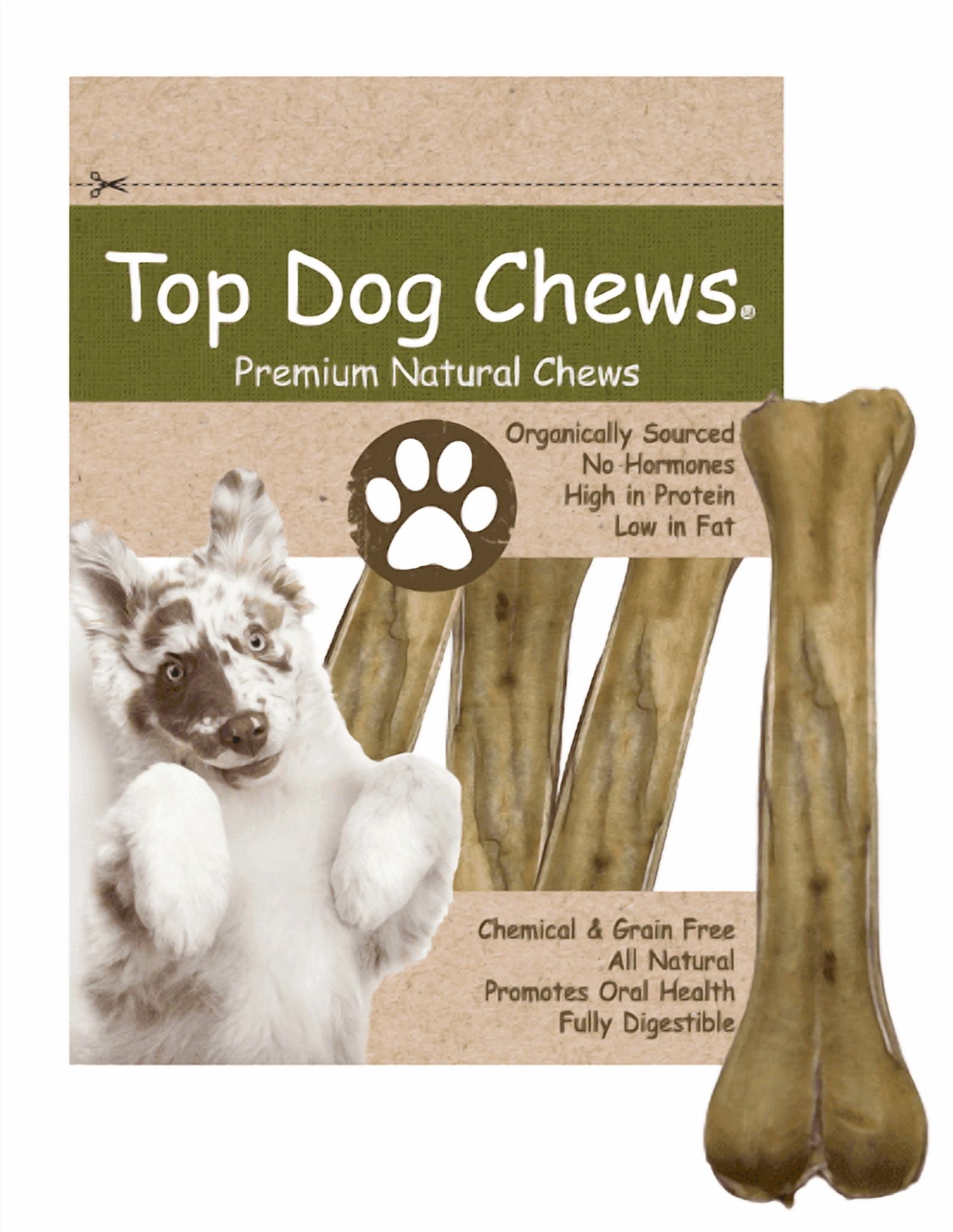 Pressed Rawhide Dog Bone 12