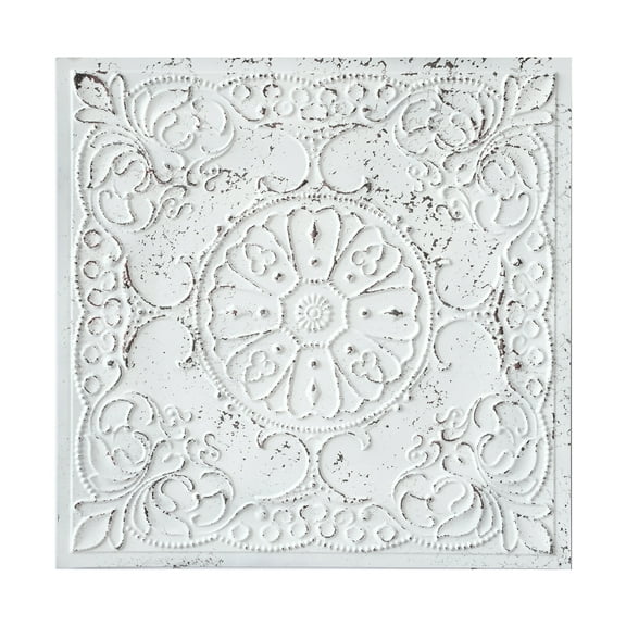 Pressed Tin Ceiling Tile 3D embossed wall panels for Cafes and Bars PL71 Distress crack white black 10Pcs/pack