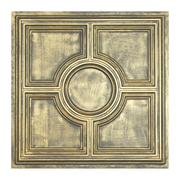 Pressed Tin Ceiling Tile 3D embossed wall panels for Retail stores PL37 Ancient gold 10Pcs/pack