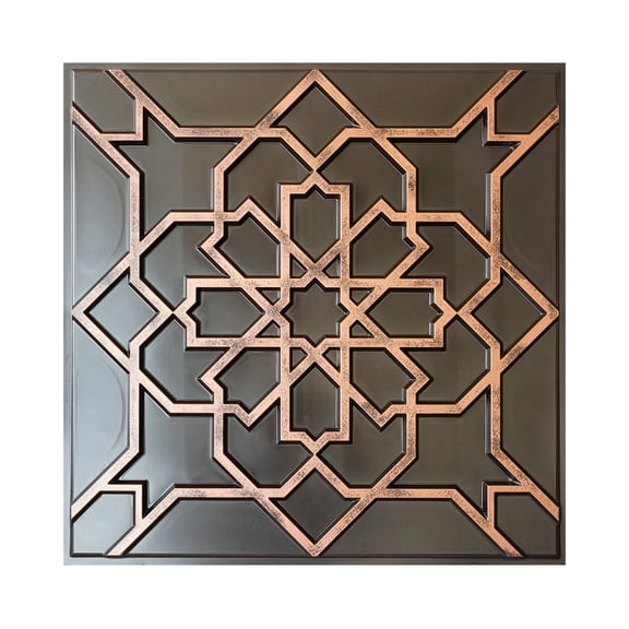 Pressed Tin Ceiling Tile Decorative pvc panels for literary book bars PL85 Traditional copper 10Pcs/pack